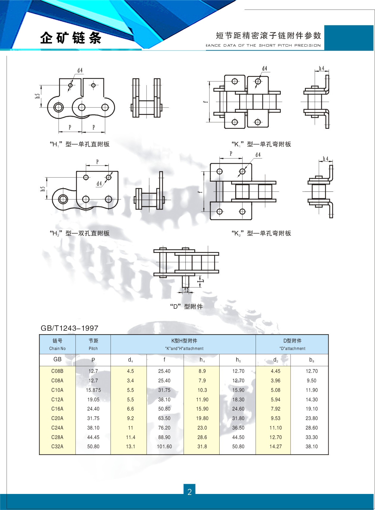 B系列精密套筒滚子链条